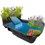 Formstøbt dambeholder 1000 l + plantefilter med vandfald, rød