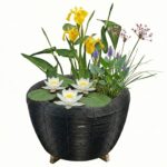 Mini Vijver met Waterval Antraciet Wit